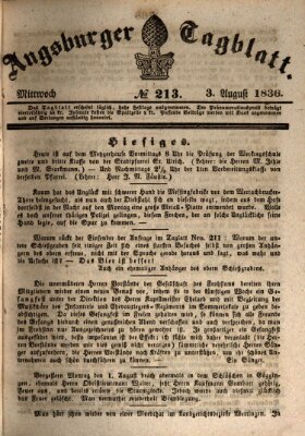 Augsburger Tagblatt Mittwoch 3. August 1836