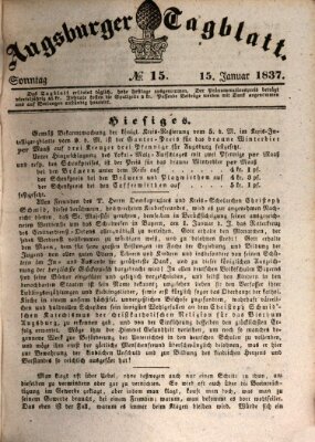 Augsburger Tagblatt Sonntag 15. Januar 1837