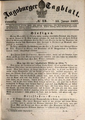 Augsburger Tagblatt Donnerstag 19. Januar 1837