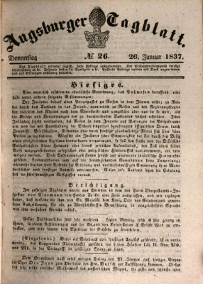Augsburger Tagblatt Donnerstag 26. Januar 1837