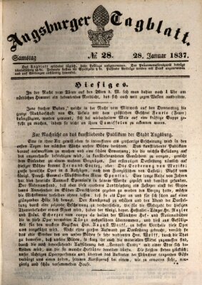 Augsburger Tagblatt Samstag 28. Januar 1837