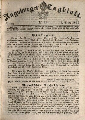 Augsburger Tagblatt Freitag 3. März 1837