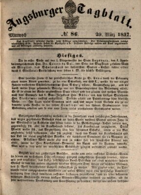 Augsburger Tagblatt Mittwoch 29. März 1837