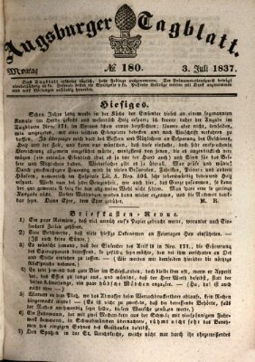 Augsburger Tagblatt Montag 3. Juli 1837