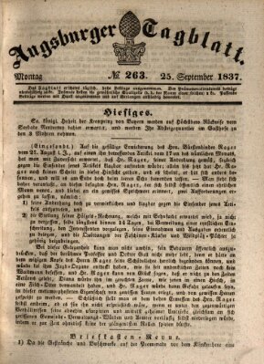 Augsburger Tagblatt Montag 25. September 1837