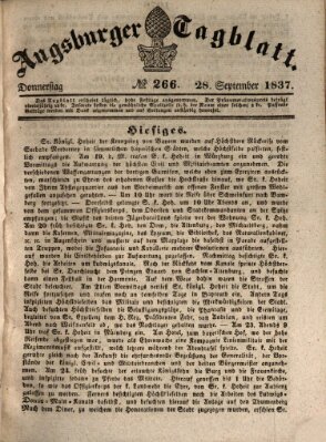 Augsburger Tagblatt Donnerstag 28. September 1837