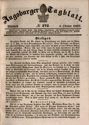 Augsburger Tagblatt Mittwoch 4. Oktober 1837