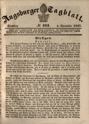 Augsburger Tagblatt Samstag 4. November 1837