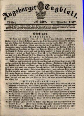 Augsburger Tagblatt Dienstag 28. November 1837