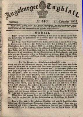Augsburger Tagblatt Montag 11. Dezember 1837
