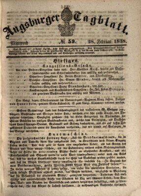 Augsburger Tagblatt Mittwoch 28. Februar 1838