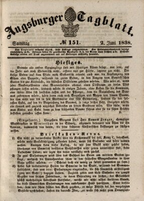 Augsburger Tagblatt Samstag 2. Juni 1838