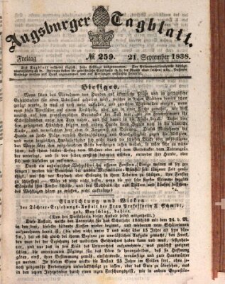 Augsburger Tagblatt Freitag 21. September 1838