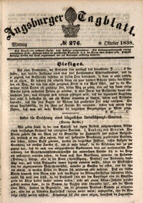 Augsburger Tagblatt Montag 8. Oktober 1838