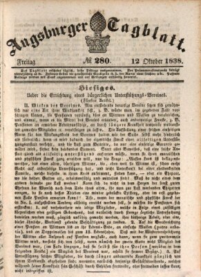 Augsburger Tagblatt Freitag 12. Oktober 1838