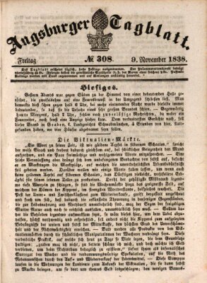 Augsburger Tagblatt Freitag 9. November 1838