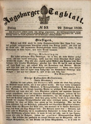 Augsburger Tagblatt Freitag 22. Februar 1839