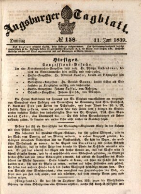 Augsburger Tagblatt Dienstag 11. Juni 1839