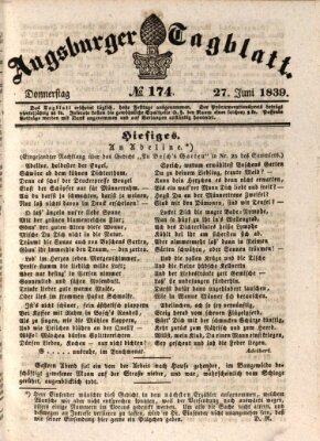 Augsburger Tagblatt Donnerstag 27. Juni 1839
