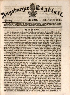 Augsburger Tagblatt Sonntag 20. Oktober 1839