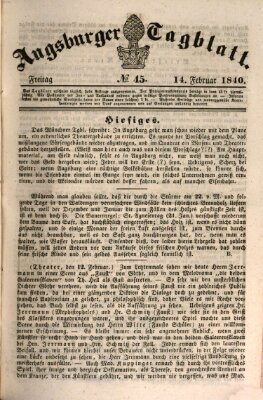 Augsburger Tagblatt Freitag 14. Februar 1840