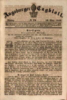 Augsburger Tagblatt Montag 16. März 1840