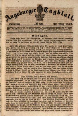 Augsburger Tagblatt Donnerstag 26. März 1840