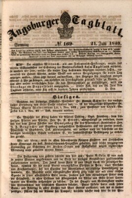 Augsburger Tagblatt Sonntag 21. Juni 1840