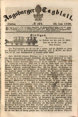 Augsburger Tagblatt Dienstag 23. Juni 1840