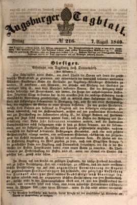 Augsburger Tagblatt Freitag 7. August 1840