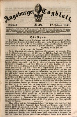 Augsburger Tagblatt Mittwoch 17. Februar 1841