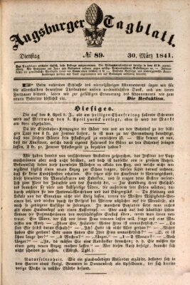 Augsburger Tagblatt Dienstag 30. März 1841