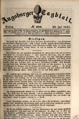 Augsburger Tagblatt Freitag 23. Juli 1841