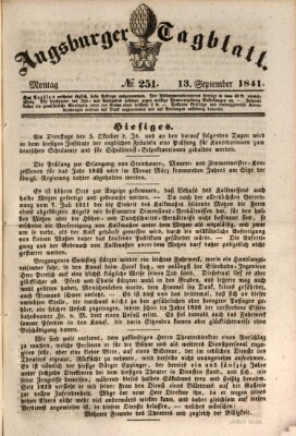 Augsburger Tagblatt Montag 13. September 1841