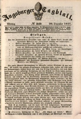 Augsburger Tagblatt Montag 20. Dezember 1841