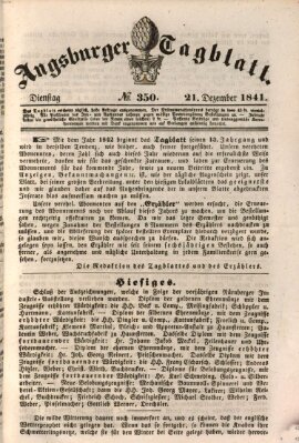 Augsburger Tagblatt Dienstag 21. Dezember 1841