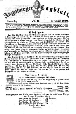 Augsburger Tagblatt Donnerstag 6. Januar 1842