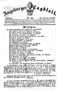 Augsburger Tagblatt Sonntag 27. Februar 1842
