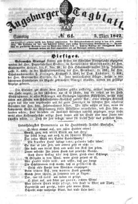 Augsburger Tagblatt Samstag 5. März 1842