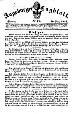Augsburger Tagblatt Sonntag 20. März 1842