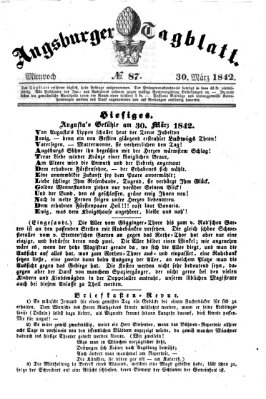 Augsburger Tagblatt Mittwoch 30. März 1842