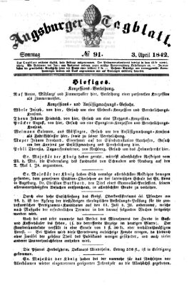 Augsburger Tagblatt Sonntag 3. April 1842