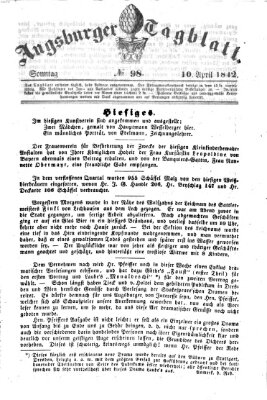 Augsburger Tagblatt Sonntag 10. April 1842