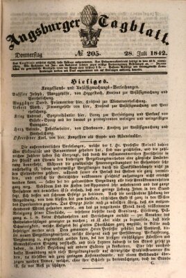 Augsburger Tagblatt Donnerstag 28. Juli 1842