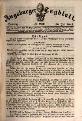 Augsburger Tagblatt Samstag 30. Juli 1842