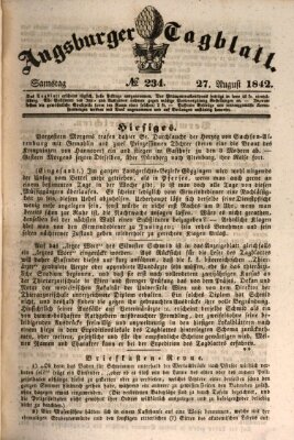 Augsburger Tagblatt Samstag 27. August 1842