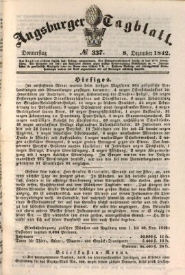 Augsburger Tagblatt Donnerstag 8. Dezember 1842