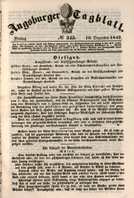 Augsburger Tagblatt Freitag 16. Dezember 1842