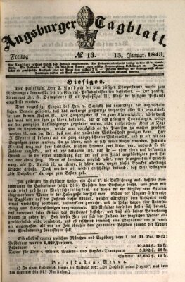 Augsburger Tagblatt Freitag 13. Januar 1843