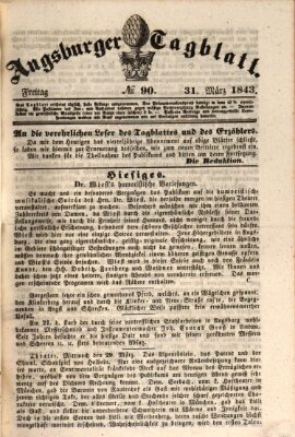 Augsburger Tagblatt Freitag 31. März 1843